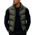 thumbnail image 4 of Mifsaly Mens Warm Puffer Vests Padded Zip Up Stand Collar Quilted Vest Fall Winter Daily Going Out Sports Travel Casual Outfits with Zipper Pockets, 4 of 9