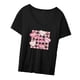 thumbnail image 2 of Camisetas de manga corta para mujer, cuello redondo, ajuste holgado, ropa de calle elegante para viajes Negro, 2 of 8