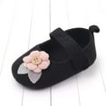 thumbnail image 4 of Xfvqtps Baby Girls Walking Shoes Knit Flower and Leaf Hook Loop Cute Soft Sole Non Slip Indoor Mesh First Walker Shoes Summer New Baby Knitted Wool Shoes Black, 4 of 9