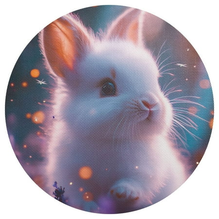 

Rabbit 15.4in Diameter PVC Plate Mat Heat-Resistant and Cuttable Kitchen Decor