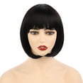 thumbnail image 2 of Onedor 10" Short Straight Hair Flapper Cosplay Costume Bob Wig (4#-Dark Brown), 2 of 7