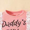 thumbnail image 5 of Infant Baby Girl Winter Clothes Set Cute Letter DADDY'S GIRL MOMMY'S WORLD Printed Long Sleeve Ruffle Romper Floral Trousers Pants and Bow Headband 3-Piece Set 0 3 6 9 12 18 Months, 5 of 6