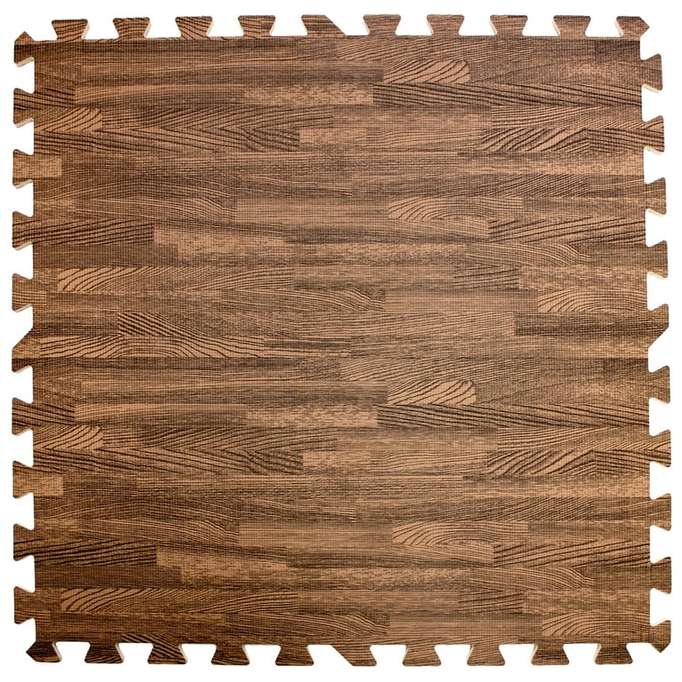Sorbus Wood Grain Floor Mats Foam Interlocking