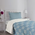 thumbnail image 3 of Ambesonne Geometric Quilted Bedspread Set 2 Pcs, Circular Floral Shape, Twin Size, Slate Blue Tan, 3 of 5