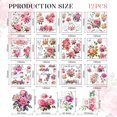 thumbnail image 2 of 12 Sheets 12 Style Rub on Transfers 5.5x5.5 Inch Vintage Roses Rub on Transfer Colorful Floral Print Transfer Stickers for Window Furniture Craft Scrapbook Decals 1set, 2 of 9