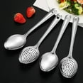 thumbnail image 3 of 2Pcs Long Handle Slotted Spoon Set Stainless Steel Serving Spoons 10" Solid Spoon & Slotted Spoon Rust-Proof Kitchen Buffet Supply, 3 of 8