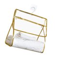 thumbnail image 3 of Bolsa de almacenamiento de ropa, impermeable, transparente, organizador de ropa interior, bolsa colgante TUP para dormitorio de baño, borde dorado Advancent HA004902-01, 3 of 7