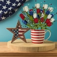 thumbnail image 4 of RuiJiao Patriotic Artificial Berry Stem, Memorial Day Flowers, 4th of July Decorations Red White and Blue Flowers, for Independence Day Home Table Centerpiece Decor, 4 of 6