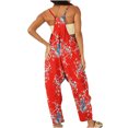 thumbnail image 3 of Cyber&Monday Deals Dyegold Jumpsuits for Women Casual, Women Rompers and Jumpsuits Floral Print Baggy Bohemian Wide Leg Bib Playsuit Long Pants Sleeveless ​V-Neck ​Rompers, 3 of 5