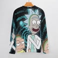thumbnail image 3 of Rick And Morty Sweater Long Sleeve Round Neck Pullover Jumper Fall Winter Clothes Print Tops Blouse XL, 3 of 6