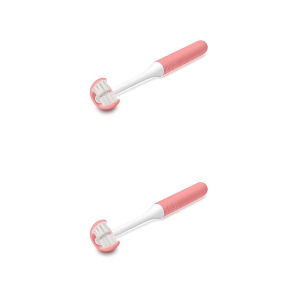 Seitruly Cepillos de manuales de 3 lados Cepillos de envueltos para niños Herramientas de limpieza de salud Suministros para el cuidado Rosa 2piezas Seitruly CBP192806
