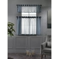 thumbnail image 5 of 3S Brother's Sheer Curtains Kitchen Valance Set of 3 Hanging Rod Pocket Window Valance Treatments Decorative Valances Tiers Café Curtains ( Blue 50"x14"Valance - 24"x40"Tiers), 5 of 6