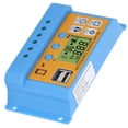 thumbnail image 2 of 12V/24V Auto-Switching Solar Charge Controller with 30A PWM Charging, 5V 2.5A Dual USB Ports, LCD Display for Charge/Discharge Monitoring, Multiple Protections, Adjustable Parameters & Power-Off, 2 of 7