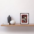 thumbnail image 2 of Kiss from a Rose Red and Black Floral Illustration Artwork Framed Wall Art Print 9X7 Inch, 2 of 5