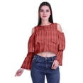 thumbnail image 1 of Moomaya Button Front Cold Shoulder Top Printed  Casual Loose Blouse Short Top, 1 of 4