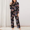 thumbnail image 6 of Salouo Bouquet Pattern Women's Pajamas Set Long Sleeve Button Down Sleepwear Soft Pj Lounge Sets for women 2 Piece Pjs Set with Long Pants -Large, 6 of 8