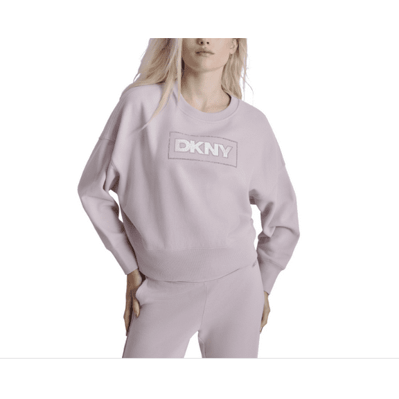 Dkny Sport Women's Rhinestone Crewneck Fleece Sweatshirt - Allure