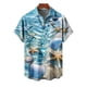 thumbnail image 4 of Ceisia Men's Bubble Starfish Shell Shallow Beach Print Short Sleeve Button Down Hawaiian Shirt With Chest Pocket Blue XL Gifts, 4 of 6