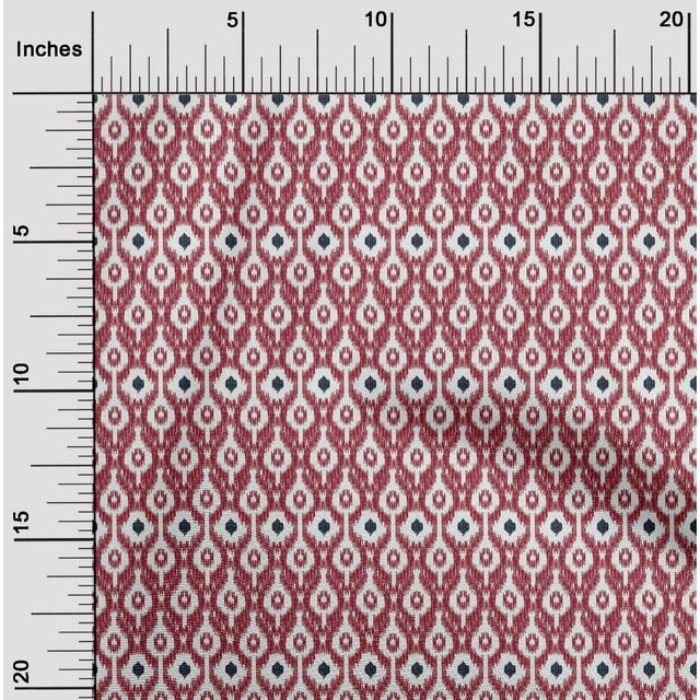 oneOone Tissu Popeline de Coton Imprimé Ikat au Mètre 56 Pouces de Large