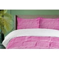 thumbnail image 4 of Ambesonne Modern Duvet Cover Sets, Brick Wall Scene Backdrop, 2-King, Magenta, 4 of 7