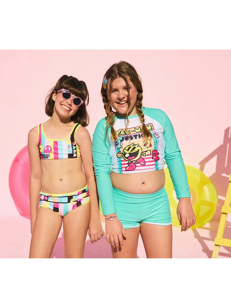 Justice Girls Two-Piece Pacman Bikini with Keyhole Back, Sizes 5