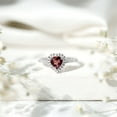 thumbnail image 4 of Rosec Jewels Real Pink Tourmaline Heart Shaped Engagement Ring with Halo - Pink Tourmaline Diamond Ring (6 mm, AAA Quality), 18K White Gold, US 8.00, 4 of 9