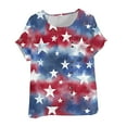 thumbnail image 4 of Independence Day Patriotic T-Shirts American Flag Printed Tunic Tops 4Th Of July Summer T Shirts Round Neck Tees Short Sleeve Shirts Bamboo Linen Tee Shirts Beach Vacation Outfits, 4 of 4