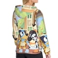 thumbnail image 4 of Lsque Bluey Pattern Casual Women's Hoodie,Hooded Sweatshirt with Kangaroo Pocket,Pullover Hoodie with Eye-catching Drawstrings-X-Large, 4 of 8