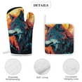 thumbnail image 4 of Colorful Lone Wolf Oven Mitt And Pot Holder Set Oven Glove for Kitchen Baking Cooking Grilling, 4 of 6