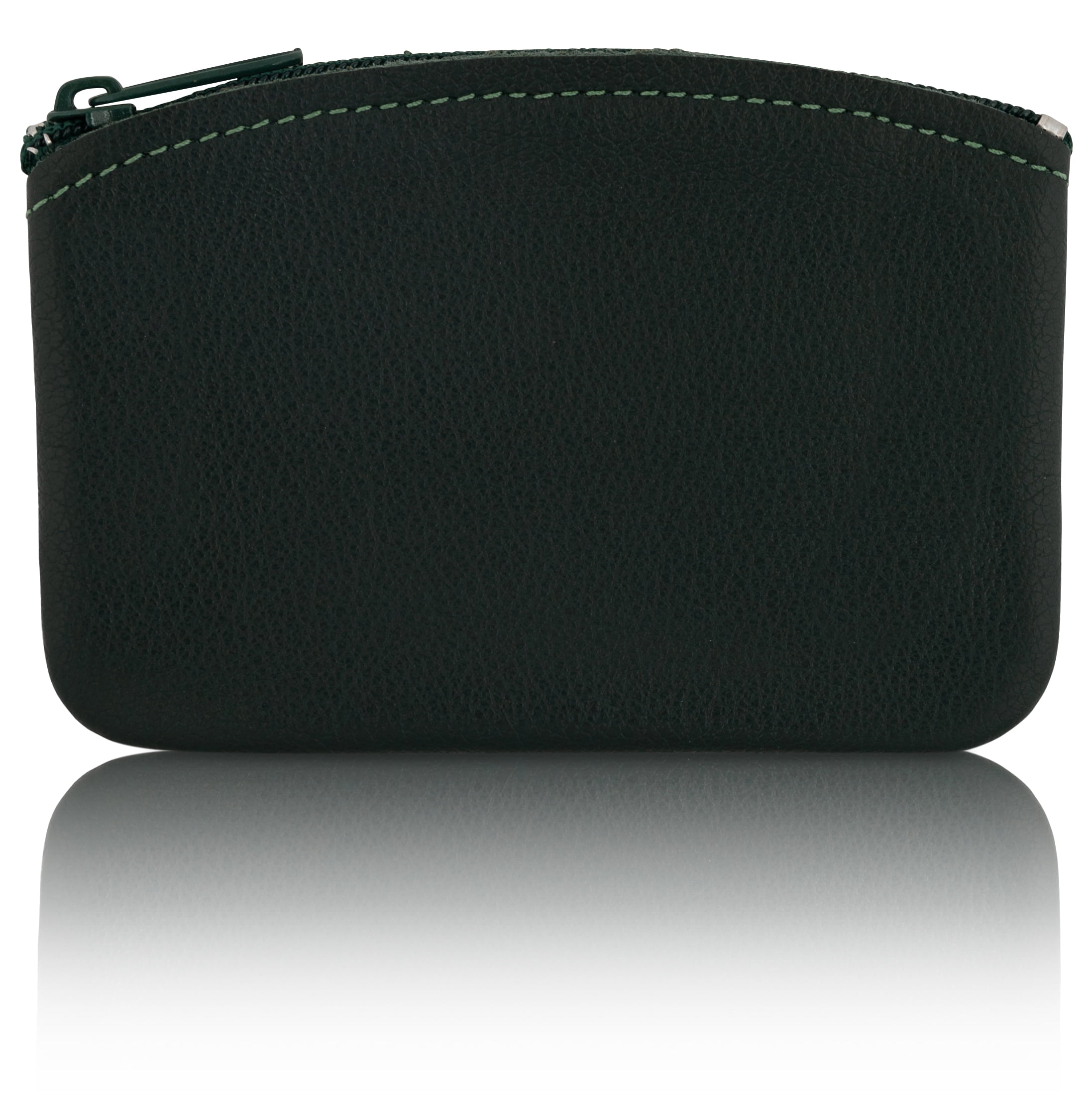 Classic Men's Large Coin Pouch Change Holder, Genuine Leather, Zippered