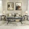 thumbnail image 2 of VECELO 3-Piece Occasional Coffee Table Set, Vintage Set of 3 Living Room Set with Coffee Table + 2 End Table, Charcoal Gray, 2 of 11