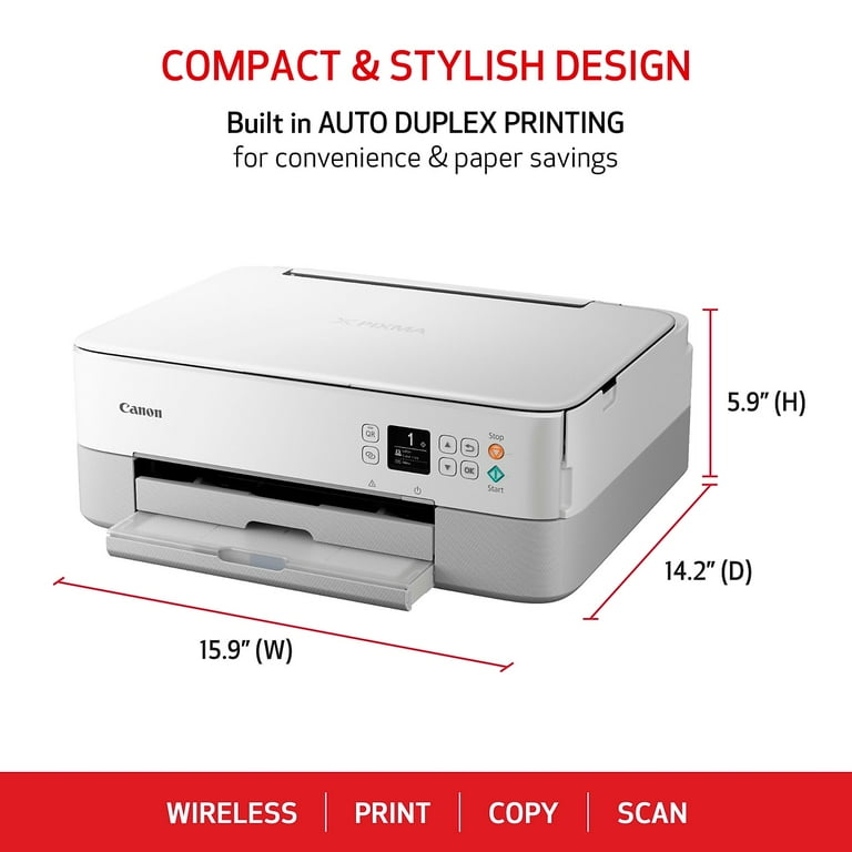 Canon PIXMA TS6420a White Wireless Inkjet All-In-One Printer, 3-in