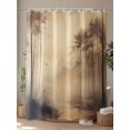 thumbnail image 4 of Impressionist Style Shower Curtain Set ，Waterproof Fabric Shower Curtains Abstract Hazy Brown Forest Tree Shower Curtains for Bathroom,Bathroom Decor 54x"78", 4 of 6