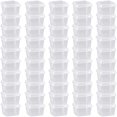 thumbnail image 1 of CUITING 50 Pcs Small Hinged Sauce Pots  1oz Small Plastic Pots with Lids  25ml Mini Takeaway Pots for Deli  Portion Controll  Sauce Cups  Condiments  Meal Prep, 1 of 7