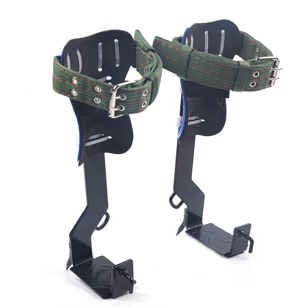 Adjust Tree/Pole Climbing Spike Set 2 Gear Safety Belt Rope Lanyard w/ Carabiner