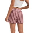 thumbnail image 2 of Women Striped Shorts High Elastic Waist Casual Summer Pajama Bottoms Cute Lounge Short with Pockets, 2 of 6