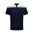 thumbnail image 5 of Men's Polo Shirts Summer Colour Block Sports Casual Short Sleeve Top Slim Fit Stretch Button Collared Golf Mens Shirts, 5 of 5