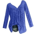 thumbnail image 1 of Pompotops Blouse à Manches Longues Col en V Imprimée pour Femmes Grande Taille Pull Tops Chemise Liquidation, 1 of 8