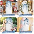 thumbnail image 6 of Blue Eucalyptus Leaves Arch Backdrop Cover, Spandex Fitted Wedding Arch Cover, Summer Botanical Weeping Round Top Stand Covers for Birthday Ceremony Bridal Shower Party Decor 7.2x4 Ft, 6 of 9