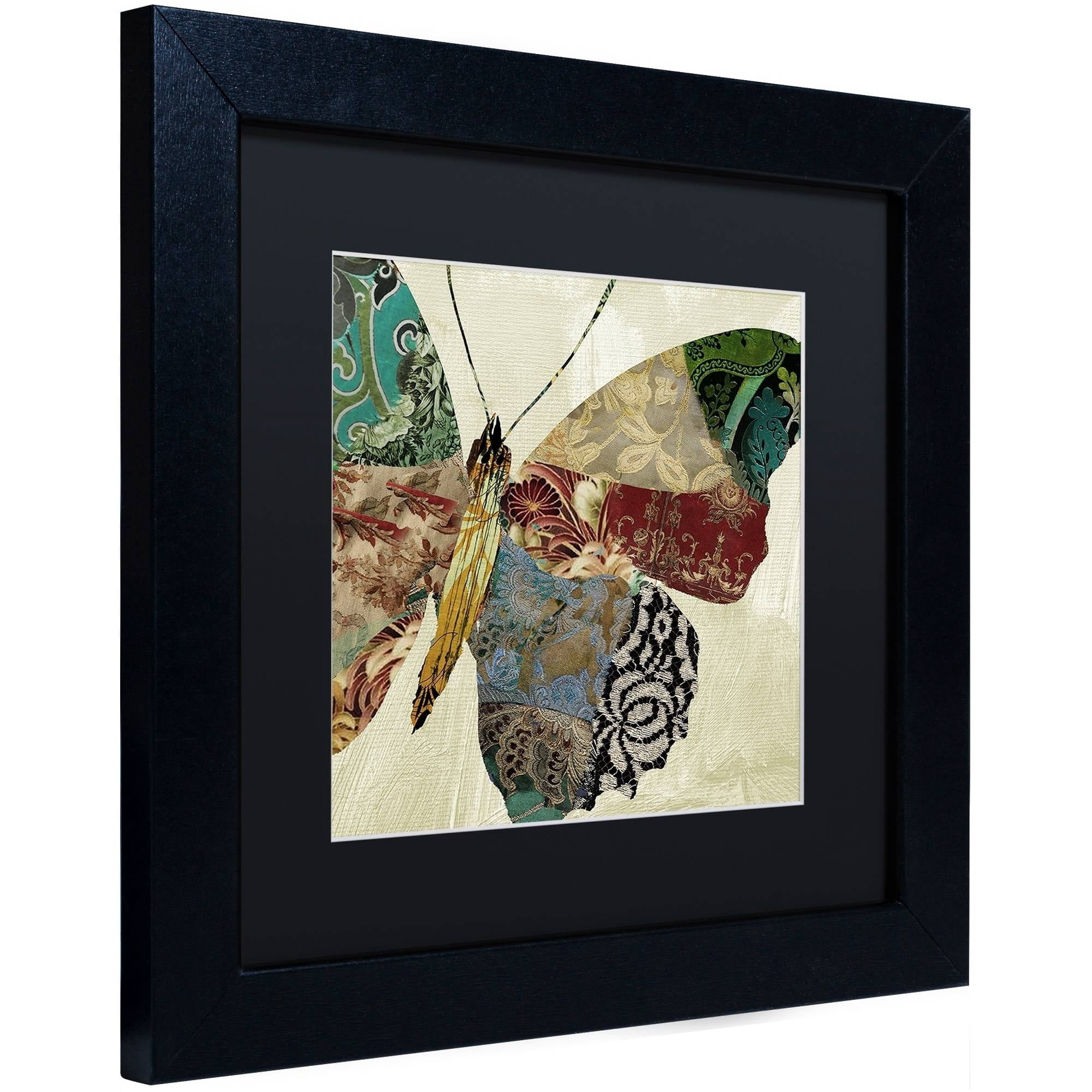 Trademark Fine Art "Butterfly Brocade II" Canvas Art by Color Bakery Black Matte, Black Frame