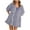 Blue, variant on Lenpel Rompers for Women Summer Striped Lantern Half Sleeve V Neck Tie Front Oversized Jumpsuits Casual Loose Overall Shorts