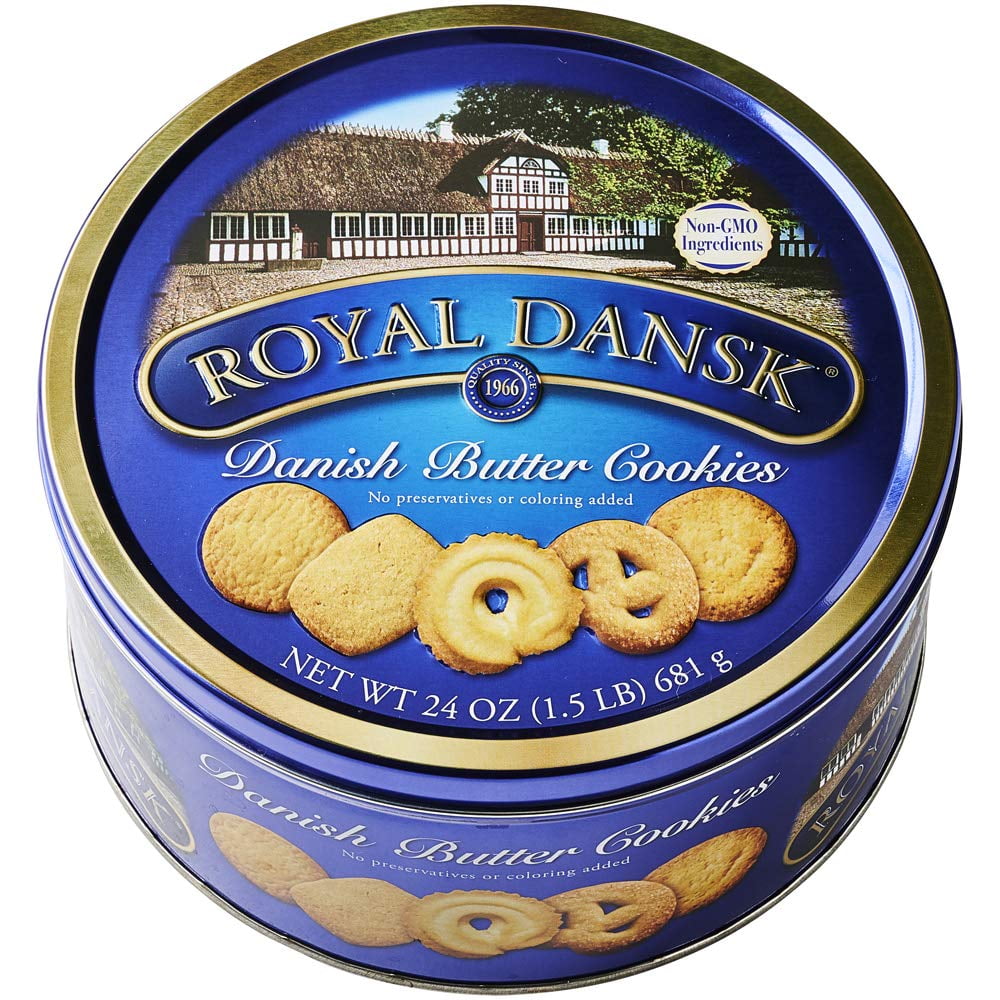 Royal Dansk GMO Free Danish Butter Cookies, 24 Oz Tin