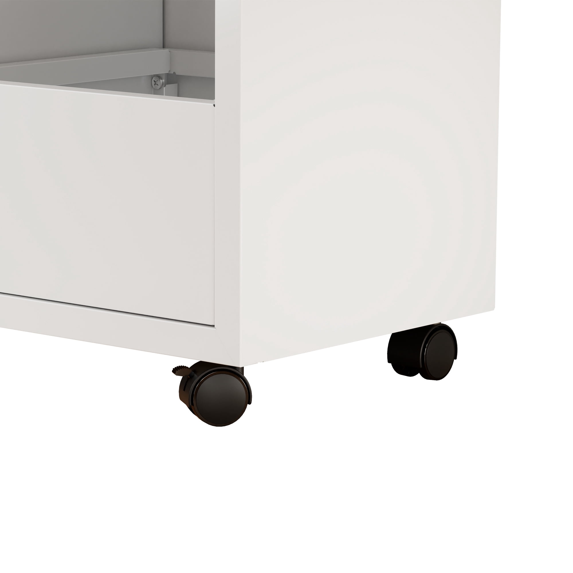 HOQBN Toy Storage Cabinet with 4 Wheels,Cubes Storage Bins Cubes with Open Cubbies & Closed Cabinets,Metal Storage Furniture for Playroom,Living Room,White