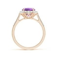 thumbnail image 2 of ANGARA Natural Round 1.7 ct Amethyst Engagement Ring with Diamond Halo in 14K Rose Gold for Women (Size-8mm) | February Birthstone, Anniversary, Jewelry Gift for Women | Natural Amethyst Ring, 2 of 9