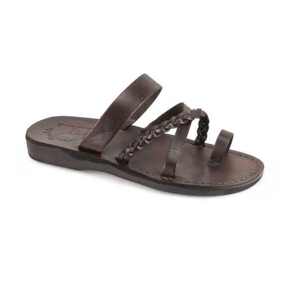 Sophia - Leather Braided Flat Sandal - Womens Sandals