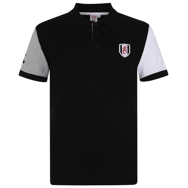Fulham FC Mens Contrast Sleeves Polo Shirt