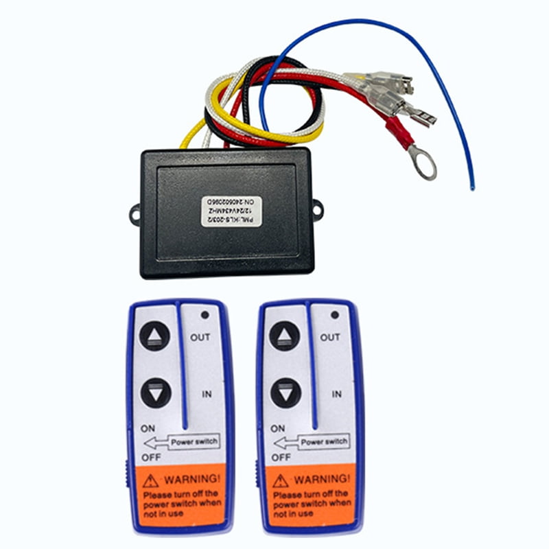 12V 500A Winch Relay 4450 Set with 2 Remote Controls + Controller + Relay Set,1 x Relay (500A) 2 x Remote Controls 1 x Controller with Wire,Black