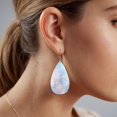 thumbnail image 6 of Glitter Sparkles Shimmer Printing Acrylic Dangle Teardrop Earrings For Women Lady, 6 of 7