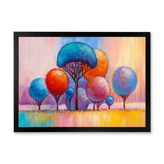 Designart 'Autumn Colorful Fantasy Trees II' Modern Framed Art Print