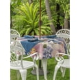 thumbnail image 3 of Outdoor Tablecloths with Umbrella Hole & Zipper, Vintage Flowers Round Tablecloth 54 Inch, Spring Watercolor Floral Dragonflies Beige Waterproof Table Cloth, Patio/Pool/Picnic Table Covers, 3 of 8